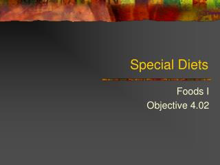 Special Diets