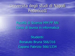 Universita degli studi di Napoli FedericoII