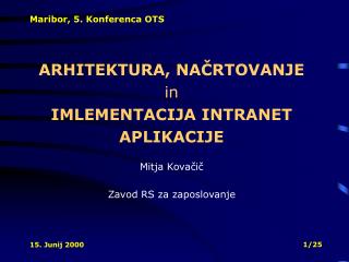 Maribor, 5. Konferenca OTS