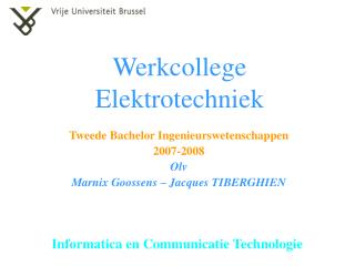 Werkcollege Elektrotechniek