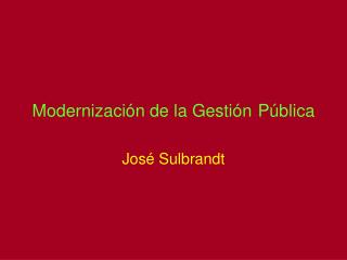 Modernización de la Gestión Pública