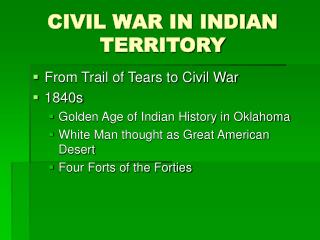 CIVIL WAR IN INDIAN TERRITORY