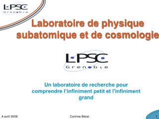 Laboratoire de physique subatomique et de cosmologie