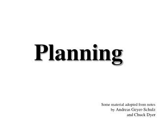 Planning