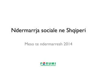 Ndermarrja sociale ne Shqiperi