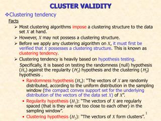 CLUSTER VALIDITY