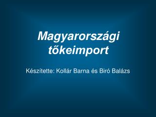 Magyarországi tőkeimport