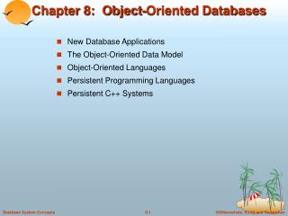 Chapter 8: Object-Oriented Databases