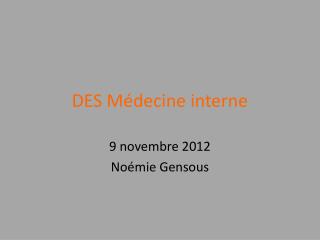 DES Médecine interne