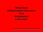 What Does Differentiated Instruction And Assessment Look Like