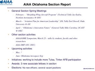 AIAA Oklahoma Section Report