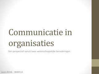 Communicatie in organisaties