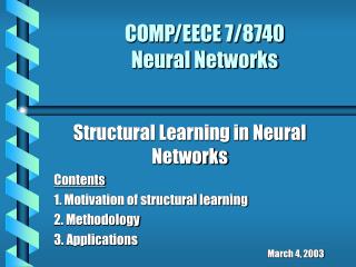 COMP/EECE 7/8740 Neural Networks