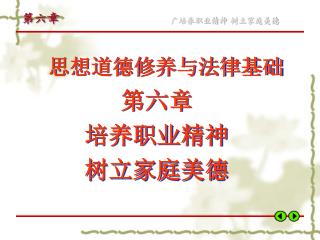 思想道德修养与法律基础 第六章 培养职业精神 树立家庭美德