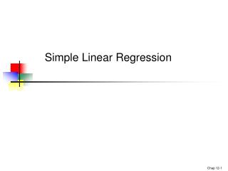 Simple Linear Regression