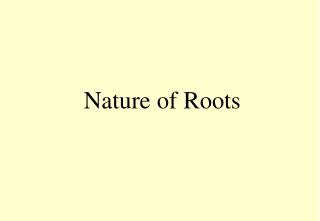 Nature of Roots