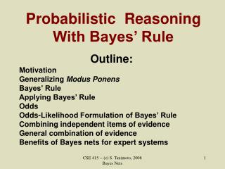 Probabilistic Reasoning With Bayes’ Rule