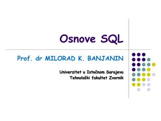 Osnove SQL