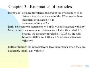 Chapter 3 Kinematics of particles