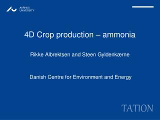 4D Crop production – ammonia