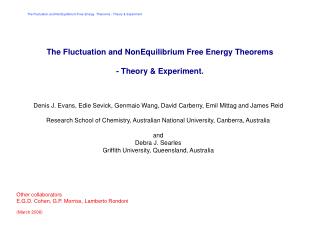 The Fluctuation and NonEquilibrium Free Energy Theorems - Theory &amp; Experiment.