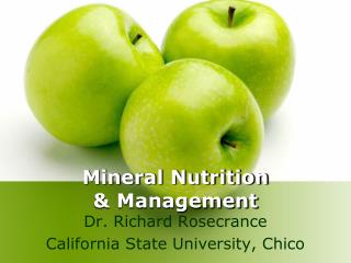 Mineral Nutrition &amp; Management