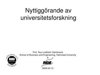 Nyttiggörande av universitetsforskning