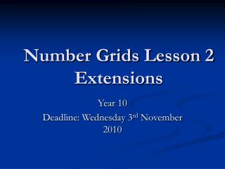 Number Grids Lesson 2 Extensions