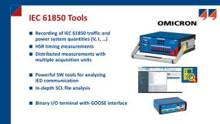 Recording of IEC 61850 t raffic and power s ystem q uantities (V, I, …) HSR timing measurements