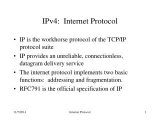 IPv4: Internet Protocol