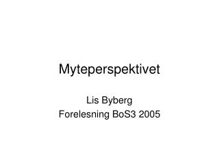 Myteperspektivet