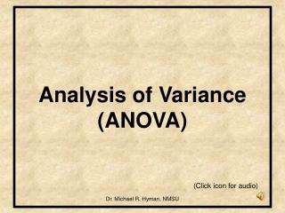 Analysis of Variance (ANOVA)