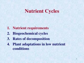 Nutrient Cycles