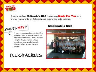 McDonald´s NQS