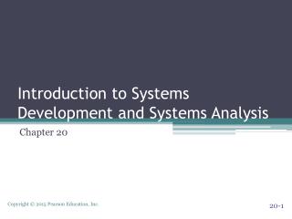 Introduction to Systems Development and Systems Analysis