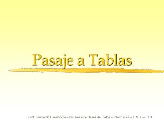 Pasaje a Tablas