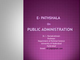 E- Pathshala On Public Administration