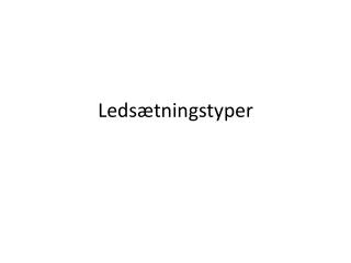 Ledsætningstyper