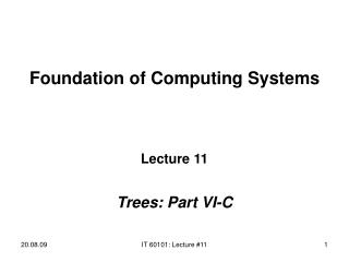 Foundation of Computing Systems