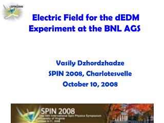 Electric Field for the dEDM Experiment at the BNL AGS