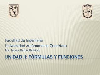 Unidad II: Fórmulas y funciones