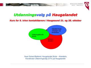 Utdannings valg på Haugalandet Kurs for 9. trinn kontaktlærere i Haugesund 21. og 28. oktober