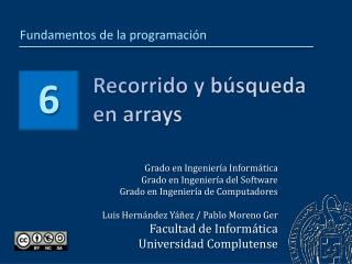 Recorrido y búsqueda en arrays