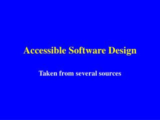 Accessible Software Design