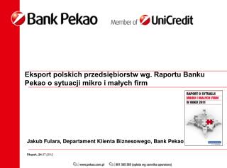 Jakub Fulara, Departament Klienta Biznesowego, Bank Pekao