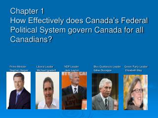 Chapter 1 How Effectively does Canada’s Federal Political System govern Canada for all Canadians?