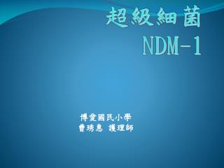 超級細菌 NDM-1