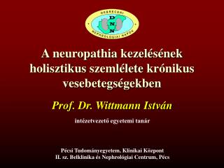 A neuropathia kezelésének holisztikus szemlélete krónikus vesebetegségekben