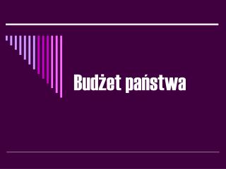 Budżet państwa