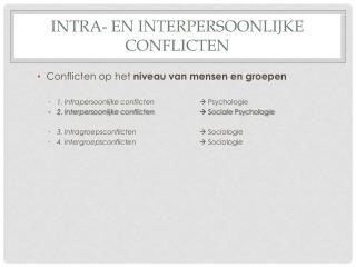 intra- en interpersoonlijke conflicten